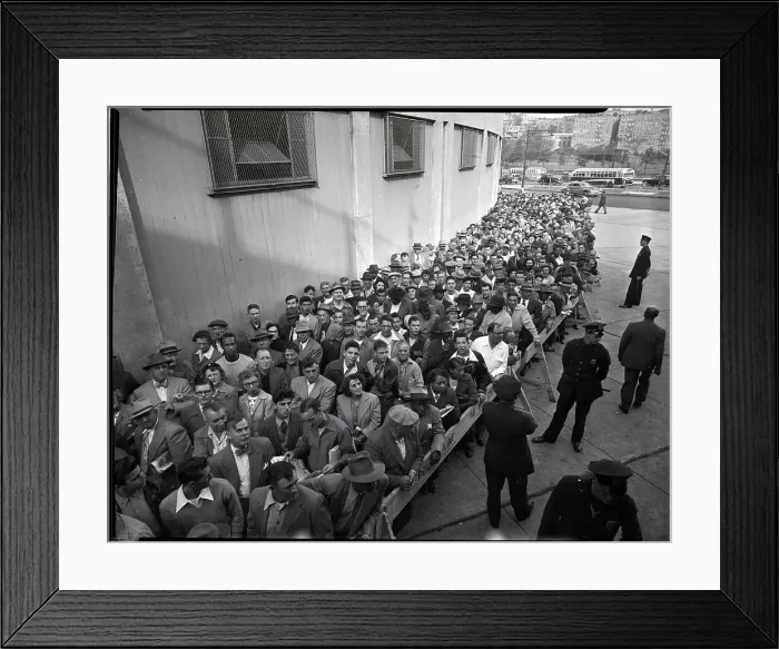 Framed Print : Fans On Line Standing On Line; Police Framed Print : Fans On Line Standing On Line; Police