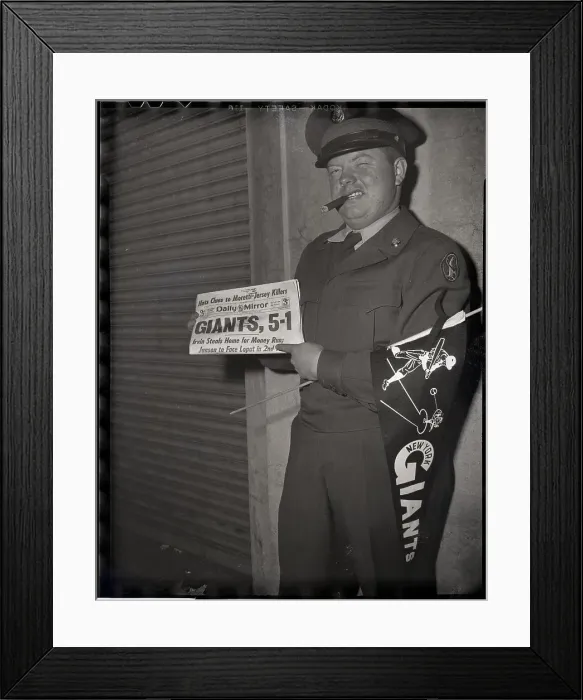Framed Print : Military Private Holds Newspaper;Basebal