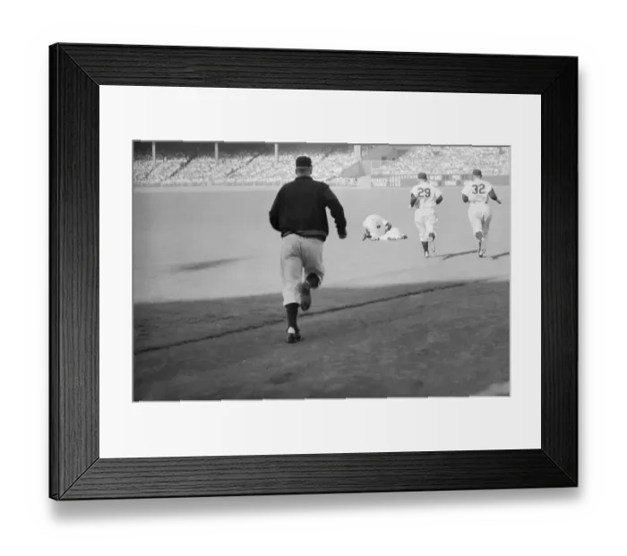 Framed Print : Mickey Mantle Injuring His Knee Framed Print : Mickey Mantle Injuring His Knee