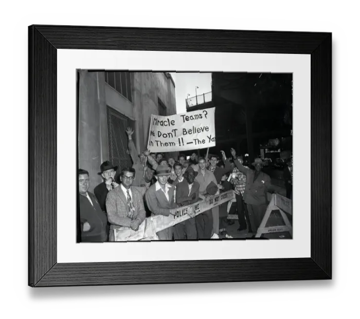 Framed Print : Crowd On Line At Yankee Stadium; Sign Framed Print : Crowd On Line At Yankee Stadium; Sign
