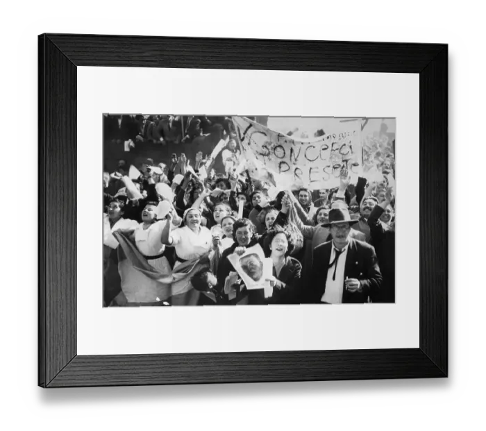 Framed Print : Peron Supporters Holding Banner Framed Print : Peron Supporters Holding Banner
