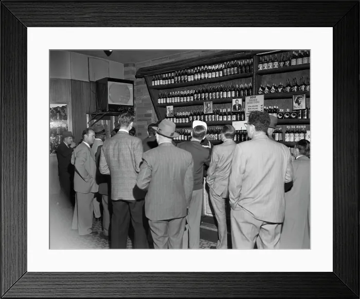 Framed Print : Men In Bar Watch Baseball Playoffs Framed Print : Men In Bar Watch Baseball Playoffs