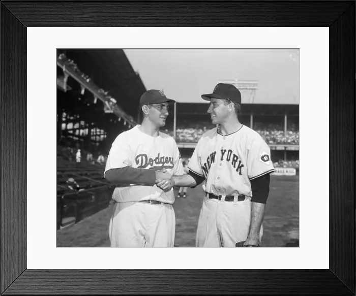 Framed Print : Ralph Branca Shaking Hands with Jim Hearn Framed Print : Ralph Branca Shaking Hands with Jim Hearn
