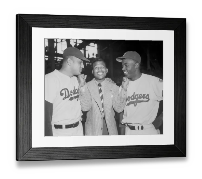 Framed Print : Sugar Ray Robinson Standing with the Dodgers Framed Print : Sugar Ray Robinson Standing with the Dodgers