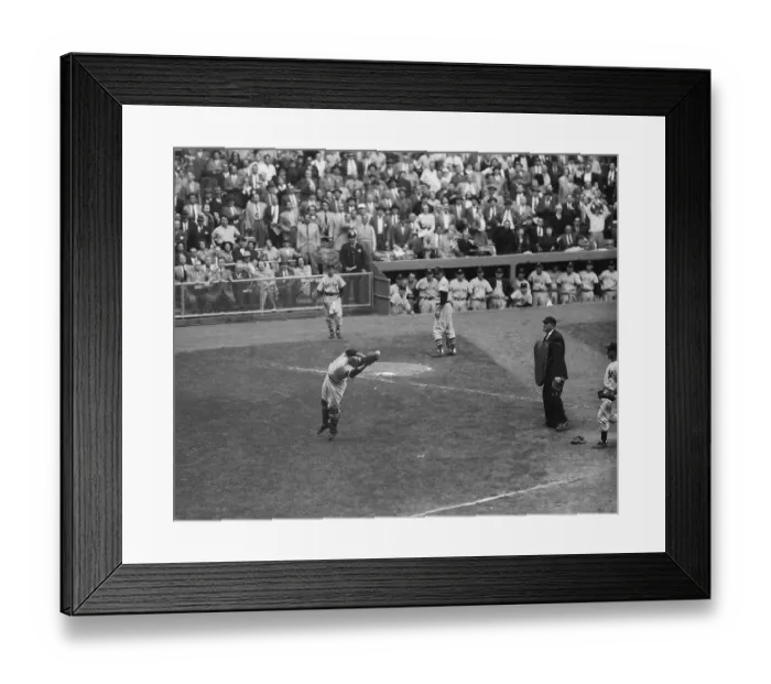 Framed Print : Berra Tries to Preserve Reynolds No-Hitter Framed Print : Berra Tries to Preserve Reynolds No-Hitter