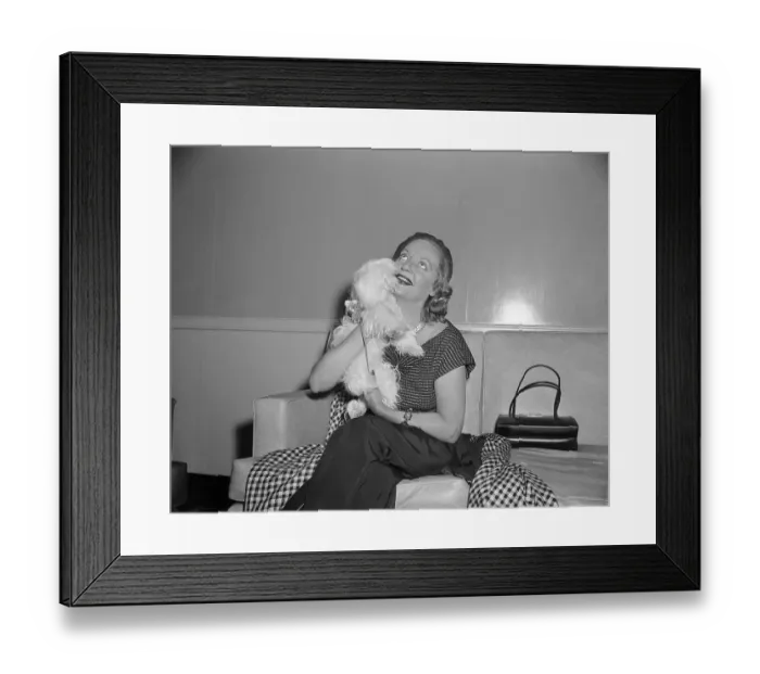 Framed Print : Tallulah Bankhead Holding Her Pet Dog Framed Print : Tallulah Bankhead Holding Her Pet Dog