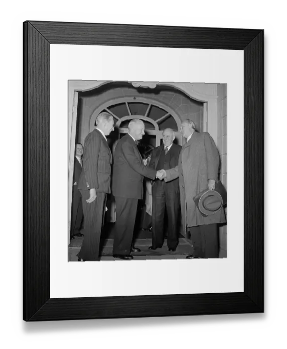 Framed Print : Sir Ivone Kirkpatrick Shaking Hands with Konrad Adenauer Framed Print : Sir Ivone Kirkpatrick Shaking Hands with Konrad Adenauer