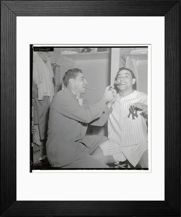 Framed Print : Phil Rizzuto Lighting Cigar for Yogi Berra Framed Print : Phil Rizzuto Lighting Cigar for Yogi Berra