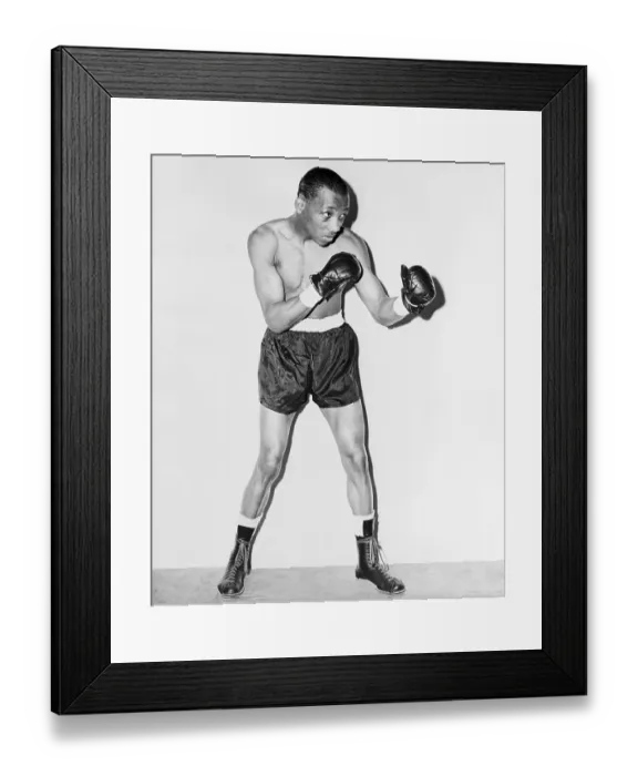 Framed Print : Sandy Saddler Full Length Fight Pose Framed Print : Sandy Saddler Full Length Fight Pose