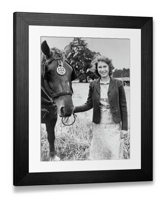 Framed Print : Princess Elizabeth with Horse Framed Print : Princess Elizabeth with Horse