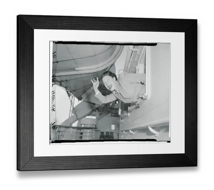 Framed Print : Judy Canova Leaning out Window