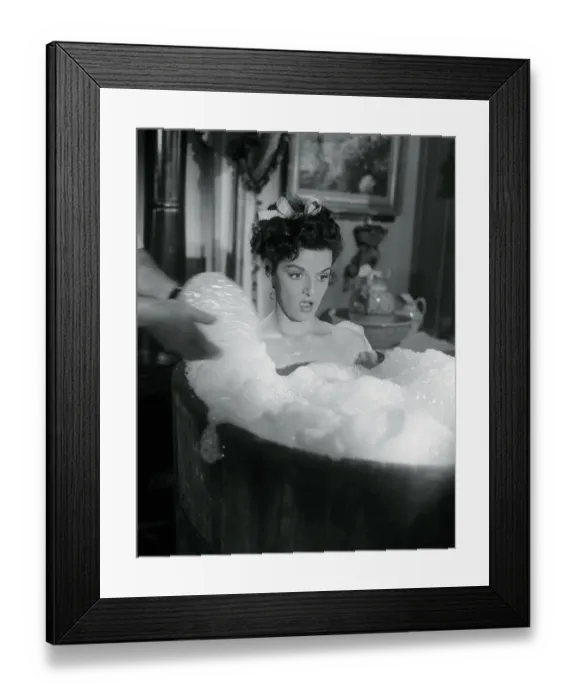 Framed Print : Jane Russell Bathing in a Movie Scene Framed Print : Jane Russell Bathing in a Movie Scene