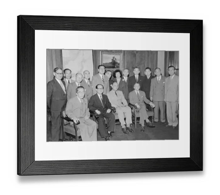 Framed Print : Matthew Ridgeway with Japanese Delegates Framed Print : Matthew Ridgeway with Japanese Delegates
