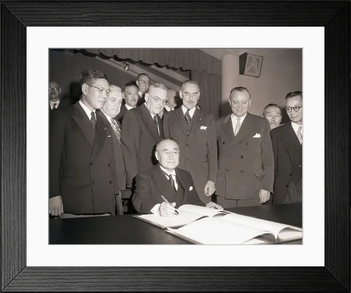 Framed Print : Shigeru Yoshida Signs Security Pact Framed Print : Shigeru Yoshida Signs Security Pact