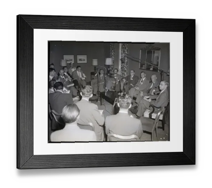 Framed Print : Nobel Chemists Meet Press W / Mic In Hotel Framed Print : Nobel Chemists Meet Press W / Mic In Hotel