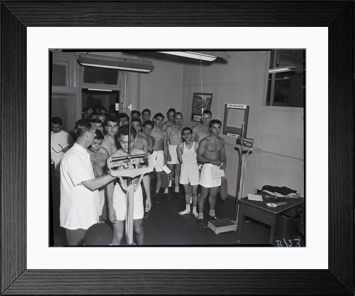 Framed Print : Men Getting Physicals For Army Framed Print : Men Getting Physicals For Army