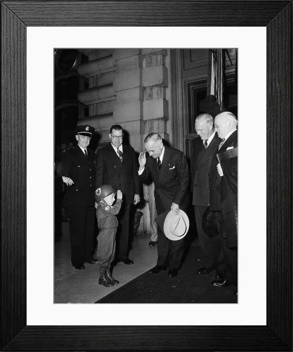 Framed Print : President Truman Saluting Little Boy Framed Print : President Truman Saluting Little Boy