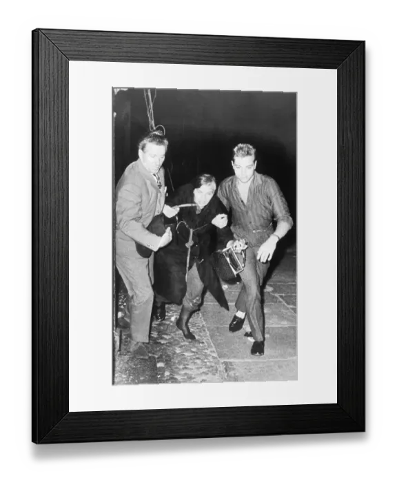 Framed Print : Old Woman Supported by Two Men Framed Print : Old Woman Supported by Two Men