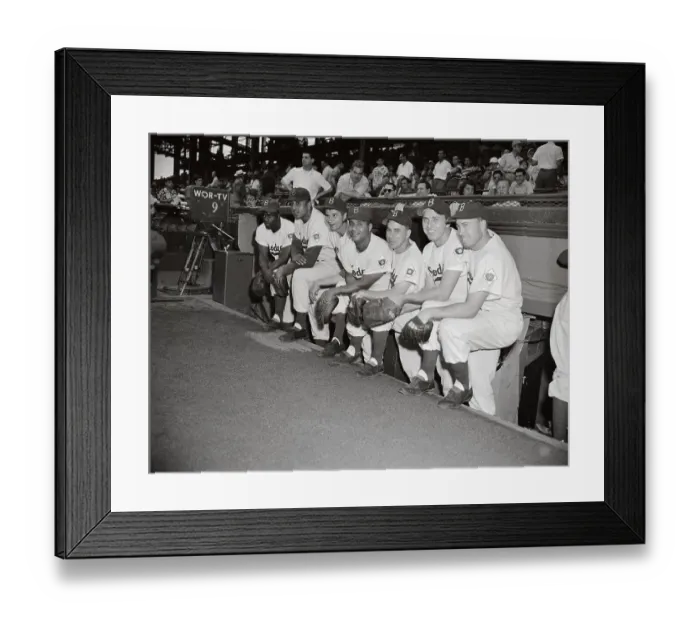Framed Print : Baseball Players Standing in Dugout Framed Print : Baseball Players Standing in Dugout