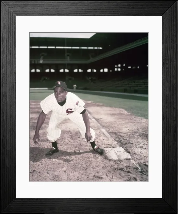 Framed Print : Minnie Minoso in Baseball Action Pose Framed Print : Minnie Minoso in Baseball Action Pose