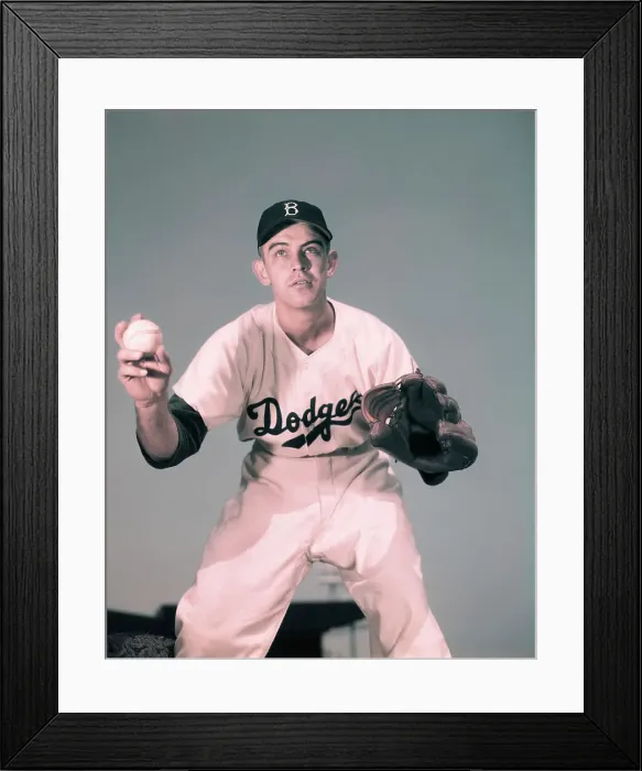 Framed Print : Clem Labine with Baseball and Mitt Framed Print : Clem Labine with Baseball and Mitt
