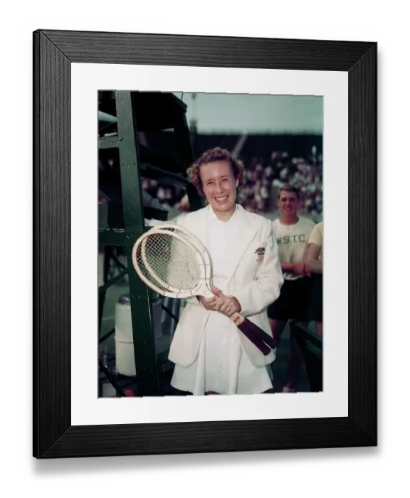 Framed Print : Tennis Player Maureen Connolly Posing After Winning Competition Framed Print : Tennis Player Maureen Connolly Posing After Winning Competition