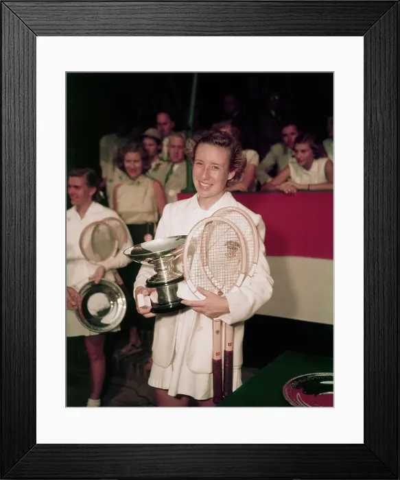 Framed Print : Tennis Player Maureen Connolly Posing After Winning Competition Framed Print : Tennis Player Maureen Connolly Posing After Winning Competition