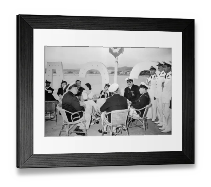 Framed Print : King Farouk Sitting With Colleagues Framed Print : King Farouk Sitting With Colleagues