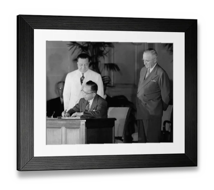 Framed Print : Carlos Romulo and Harry S. Truman in Agreement Framed Print : Carlos Romulo and Harry S. Truman in Agreement