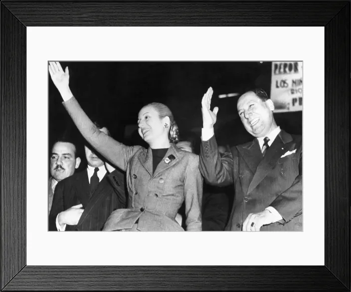 Framed Print : Eva and Juan Peron Waving Framed Print : Eva and Juan Peron Waving
