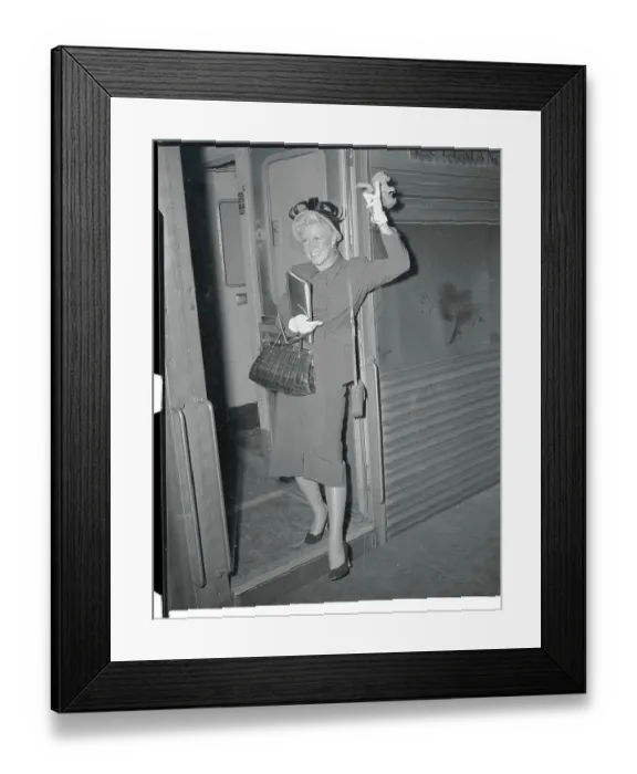 Framed Print : Ginger Rogers Stepping off Train Framed Print : Ginger Rogers Stepping off Train