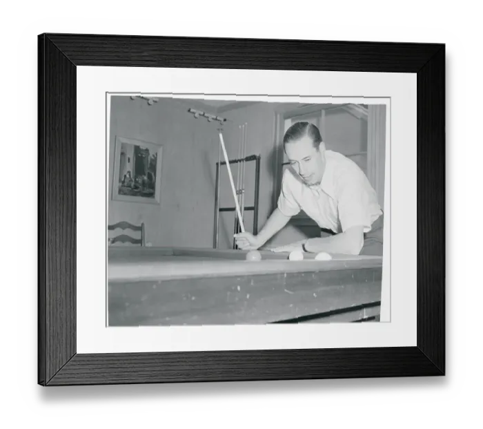 Framed Print : Bob Feller Playing Pool
