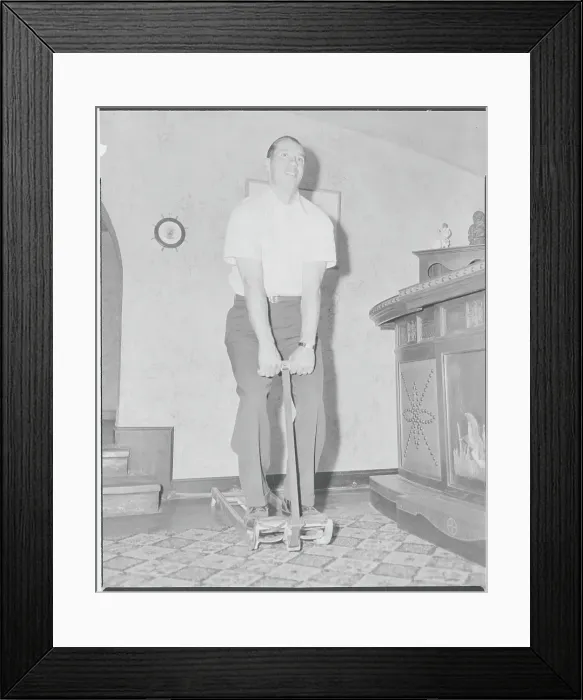 Framed Print : Cleveland Baseball Official Bob Feller Using Exercise Machine Framed Print : Cleveland Baseball Official Bob Feller Using Exercise Machine