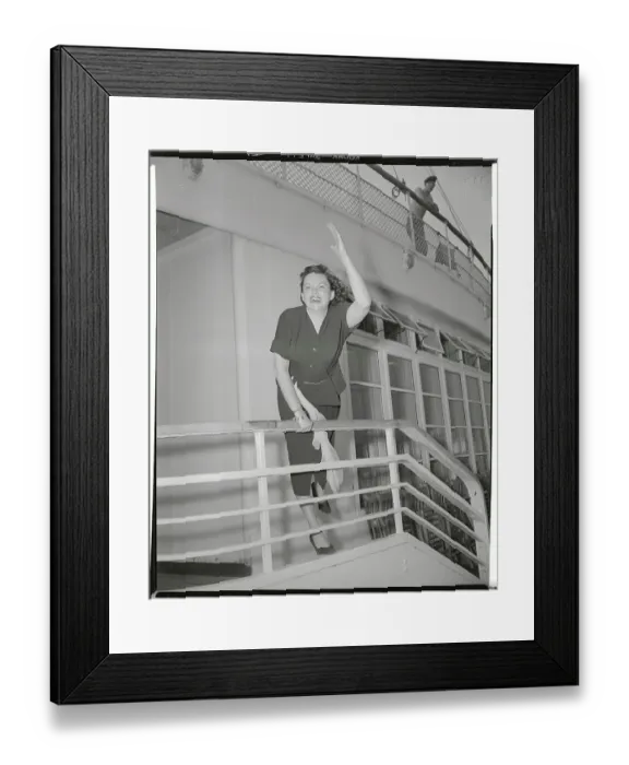 Framed Print : Judy Garland Waving Aboard Ship Framed Print : Judy Garland Waving Aboard Ship