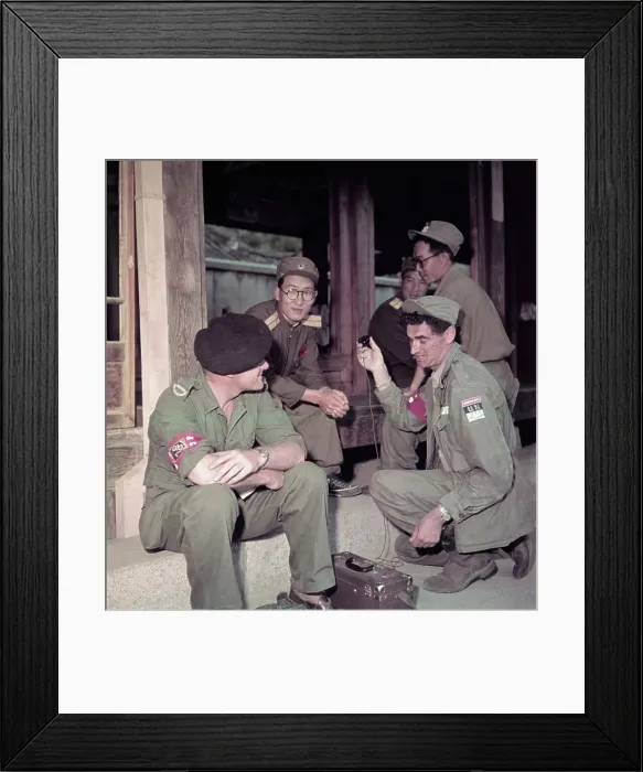 Framed Print : War Correspondents Interviewing Korean Officer Framed Print : War Correspondents Interviewing Korean Officer