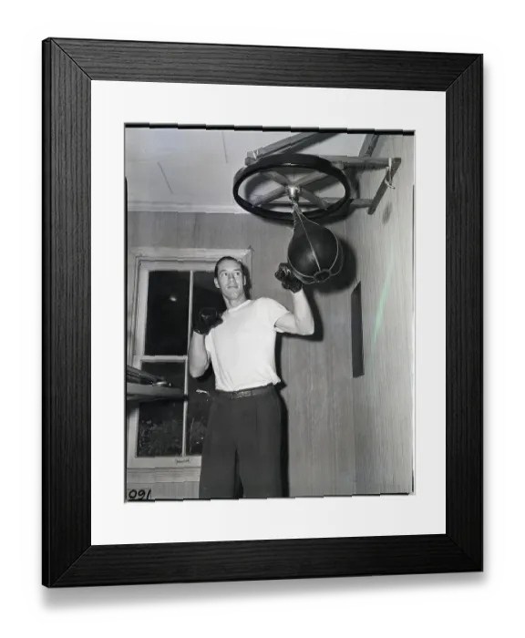 Framed Print : Bob Feller Boxing W / Punching Bag Framed Print : Bob Feller Boxing W / Punching Bag