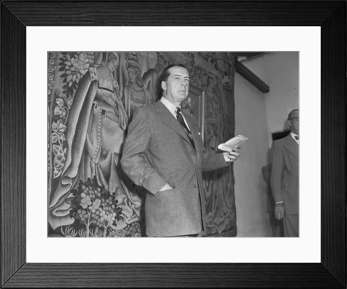 Framed Print : Portrait of Earl Blaik at Press Conference
