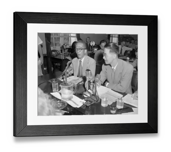 Framed Print : Japanese Agent Testifying at Hearing Framed Print : Japanese Agent Testifying at Hearing