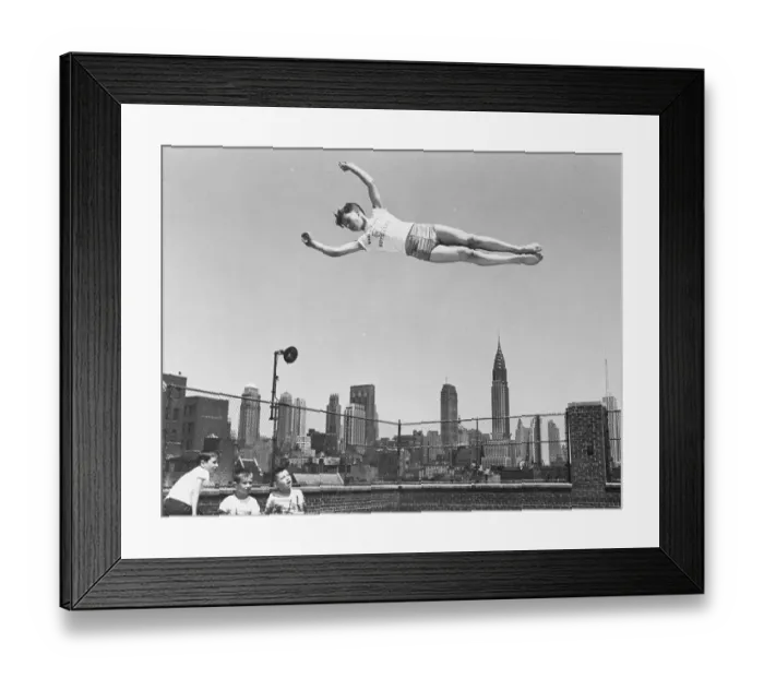 Framed Print : Teenager Soaring Through Air Framed Print : Teenager Soaring Through Air
