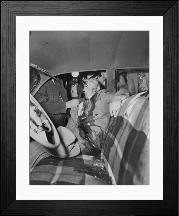 Framed Print : Policeman Examining Body of Tony Trombino Framed Print : Policeman Examining Body of Tony Trombino