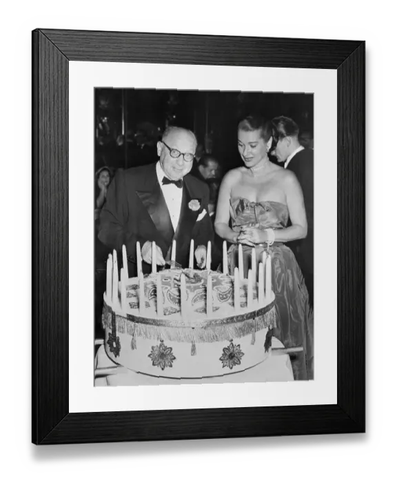 Framed Print : Charlie Berns Cutting His Birthday Cake Framed Print : Charlie Berns Cutting His Birthday Cake