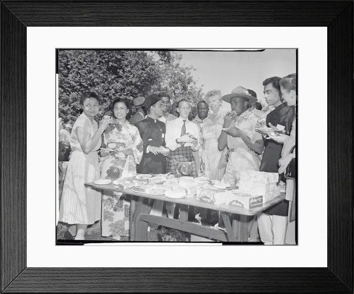 Framed Print : Foreign Delegates at Lawn Party Framed Print : Foreign Delegates at Lawn Party