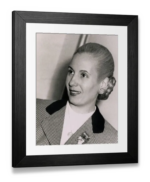 Framed Print : Eva Peron. (Original Caption). Portrait of Eva Peron Framed Print : Eva Peron. (Original Caption). Portrait of Eva Peron