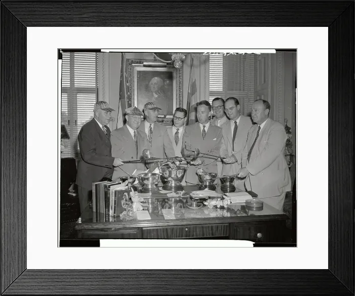 Framed Print : Men with Golf Clubs Framed Print : Men with Golf Clubs