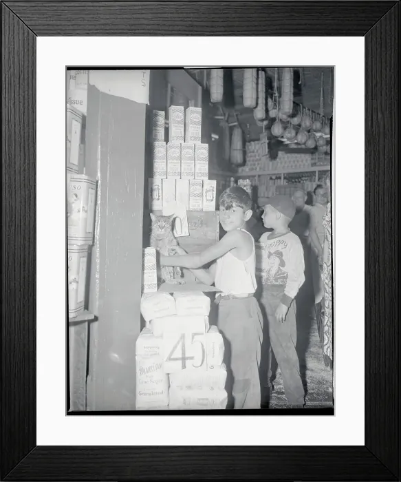 Framed Print : Mickey Stevens and His Cat