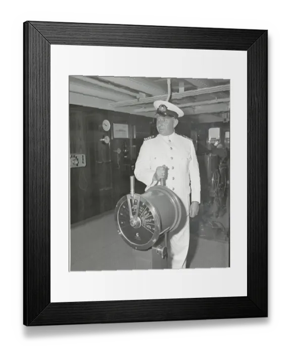Framed Print : Ship Captain at Helm Framed Print : Ship Captain at Helm