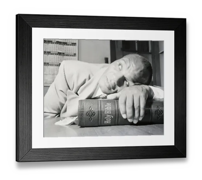 Framed Print : Close-Up Of Joe Walcott Resting On Bible Framed Print : Close-Up Of Joe Walcott Resting On Bible