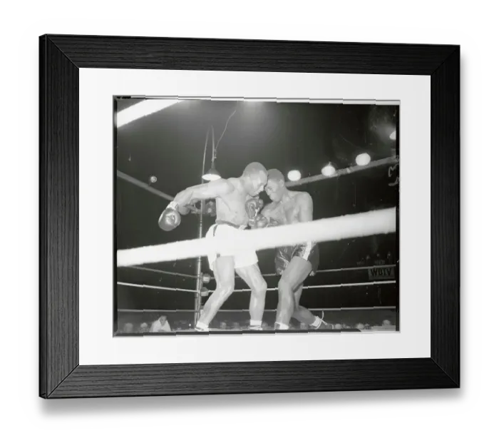 Framed Print : Ezzard Charles and Jersey Joe Walcott Boxing