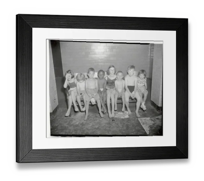 Framed Print : Small Children Sitting Huddled Together Framed Print : Small Children Sitting Huddled Together