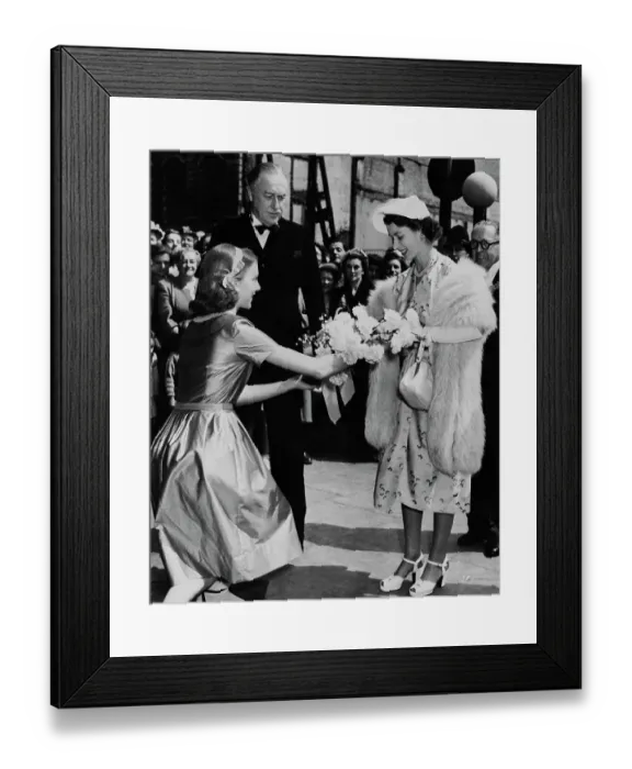Framed Print : Princess Elizabeth Receiving a Bouquet Framed Print : Princess Elizabeth Receiving a Bouquet